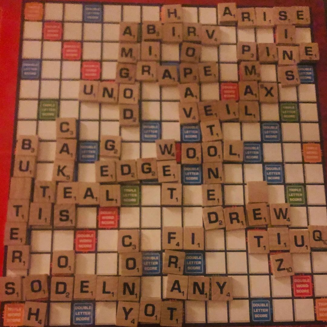 A photo of a Scrabble board